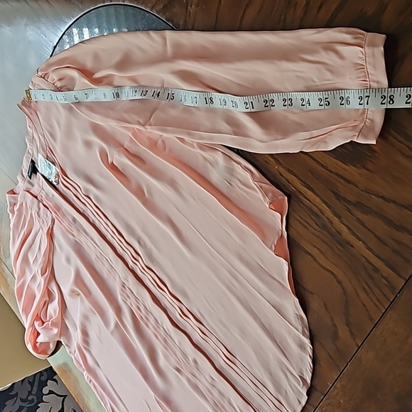 Torrid Pale Pink Georgette Pintuck Long Sleeve Flowy Blouse Size L/12 - Picture 13 of 14